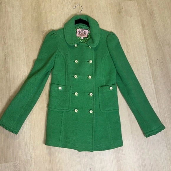 Juicy Couture Vibrant Green Pea Coat - Picture 2 of 6